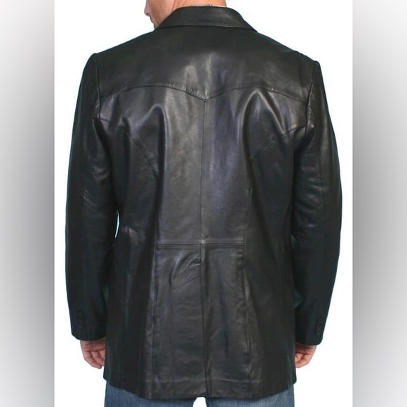 SCULLY MENS LAMBSKIN LEATHER JACKET BLACK SIZE 48 LARGE RICH ITALIAN LEATHER EXC - Picture 4 of 13